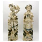 Antique German Bisque Couple w Goose 13'