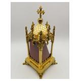 Ornate Gothic Brass Reliquary Relic Shrine 10 1/4'