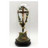 Passion of Christ Crucifixion Victorian Glass Dome
