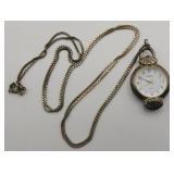 Gianello Sterling Silver Pendant Watch Necklace