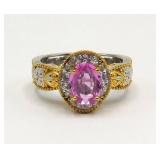 NH Valitutti 925 Gems En Vogue Pink Topaz Ring 7