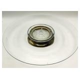 Silver Plate Starburst Glass Platter 13.5'