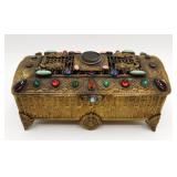 Antique La Tausca Jeweled Jewelry Casket Box