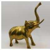 Mid Century Brass Elephant 9 1/2'