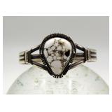 J Nelson BN Sterling White Buffalo Cuff Bracelet