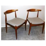 MCM Wishbone Style Dining Chairs Pair