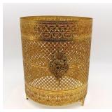 Hollywood Regency Gold Ormolu Wastbasket Cover
