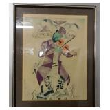 Marc Chagall Lithograph The Green Violinist 29x23