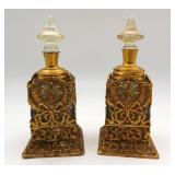 Apollo USA Antique Ornate Gilt Perfumes & Tray