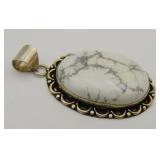 Sterling Silver Navajo Howlite Pendant