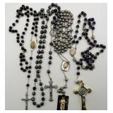 St. Benedict, Crystal, Steel & GF, Beaded Rosaries