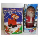 Vintage Animated Christmas Santa Claus & Reindeer