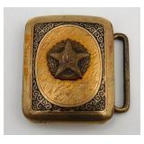 K Hickok Bronze & Gold US Star Belt Buckle