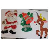 3 Melted Plastic Popcorn Christmas Decorations