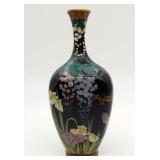 Japanese Meiji Cloisonne Enamel Wisteria Vase