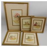 5 Sandy Lyman Clough Signed Tea Prints
