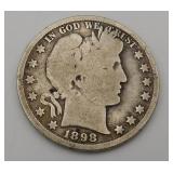 1898 Barber Silver Half Dollar