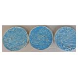 1972 Byron Molds Ceramic Wall Plates 13.5"