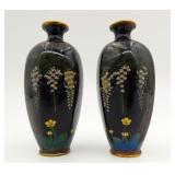 Ota Tamashiro Japanese Cloisonnï¿½ Enamel Vases