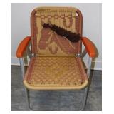 Mid Century Macrame Horse Aluminum Lawn Chair