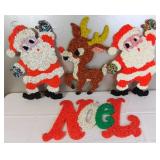 4 Vintage Melted Popcorn Christmas Decorations