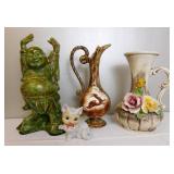 Mid Century Ceramics Capodimonte Sugared Cat