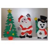 3 Vintage Melted Popcorn Christmas Decorations