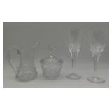 Crystal Sugar & Creamer & Atlantis Glasses