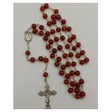 Vintage Chapel Sterling Silver Baltic Amber Rosary