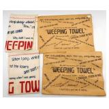 2 Mid Century Novelty Weeping Towels