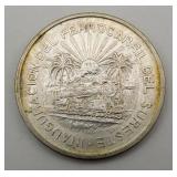 1950 MO Mexico Silver 5 Peso Southern Railroad