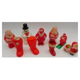 vtg Christmas Candy Containers Santa Walker Rosbro