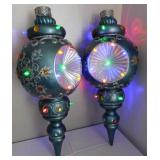 Large Lighted Jeweled Resin Christmas Ornaments