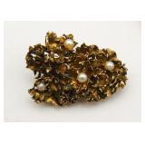 Tilia Denmark Sterling & Pearls Modernist Brooch