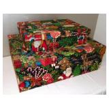 St Nick Christmas Decoration Cloth Covered Boxes