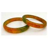 Catalin Bakelite End of Day Bangle Bracelets