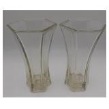 Hoosier Glass 4040 Hexagonal Vases 9"