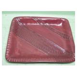 Rectangular Stoneware Pottery Dish - Signed Olson