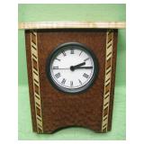 6 X 7 Hand Crafted Wood Inlay Desk Clock