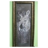 17.5 X 42 Tall Framed Zebra Print