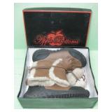 Apple Blossoms Tan Boots - Size 8