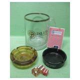 Casino Mug, Cards, Dice & Ashtrays