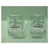 Two Jack Daniels Square Whiskey Glasses