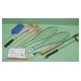 Fish Grill Baskets, Meat Brander & Utensils