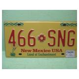 New Mexico Yellow & Gold License Plate