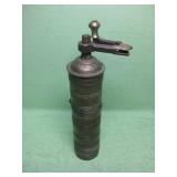 Antique 8" Brass Hand Crank Coffee Grinder