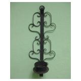 21" Cast Iron Wall Hanging Candle Holder