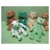 Six Vintage Ty Beanie Babies