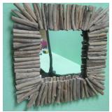 15.5 X 15,5 Driftwood Framed Mirror