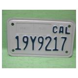 California Motorcycle License Plate